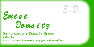 emese domsitz business card